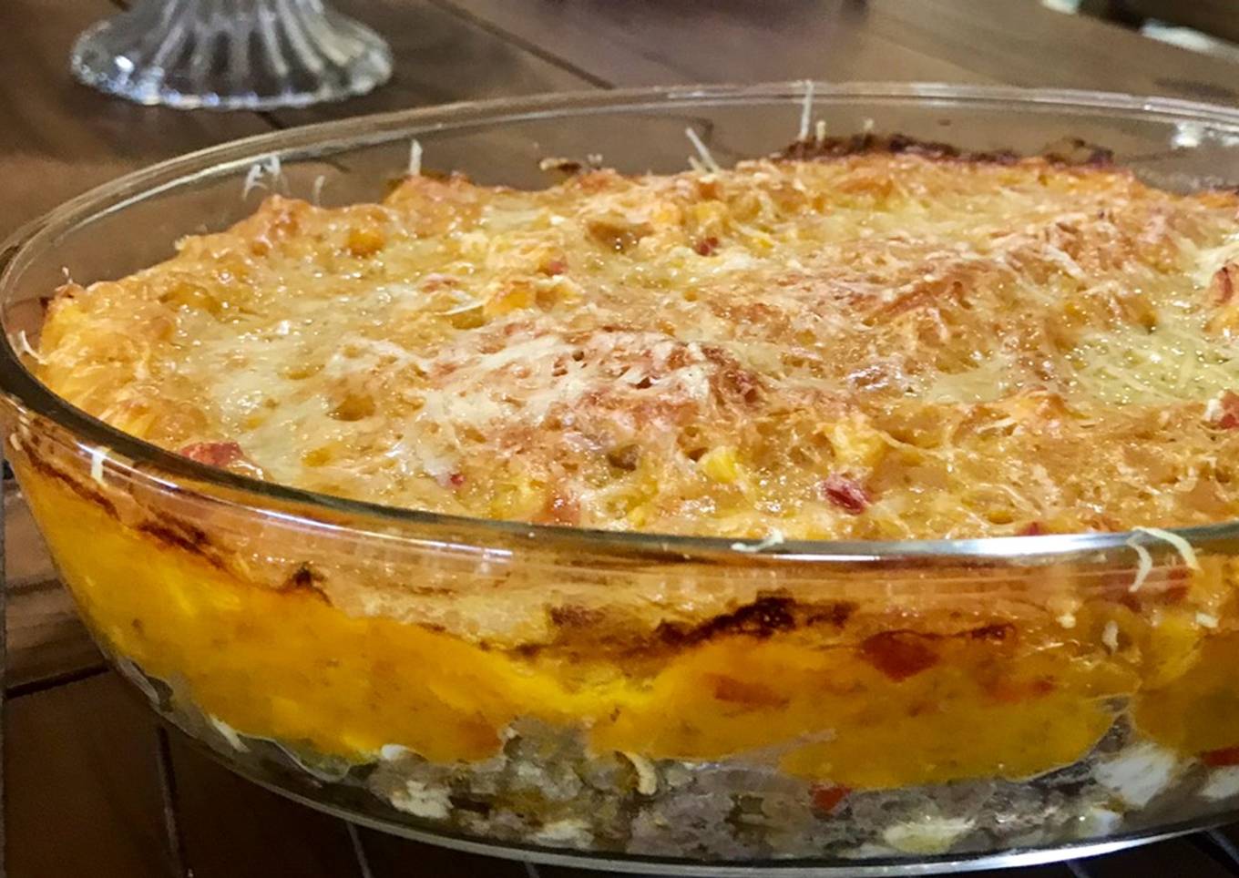 Pastel de zapallo y choclo con carne (pastel criollo)
