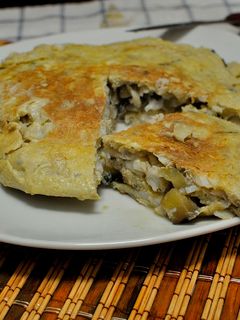 Una foto de Tortilla de bacalao con berejena