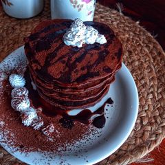 A picture of Chocolate banana pancakes.