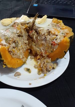 Una foto de Zapallo cabutia relleno