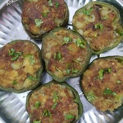 A picture of Dry Sabji (Stuffed Capsicum).