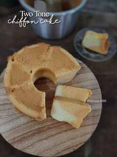 Foto resep Two Tone Chiffon Cake| Putih Oranye | Oven Tangkring