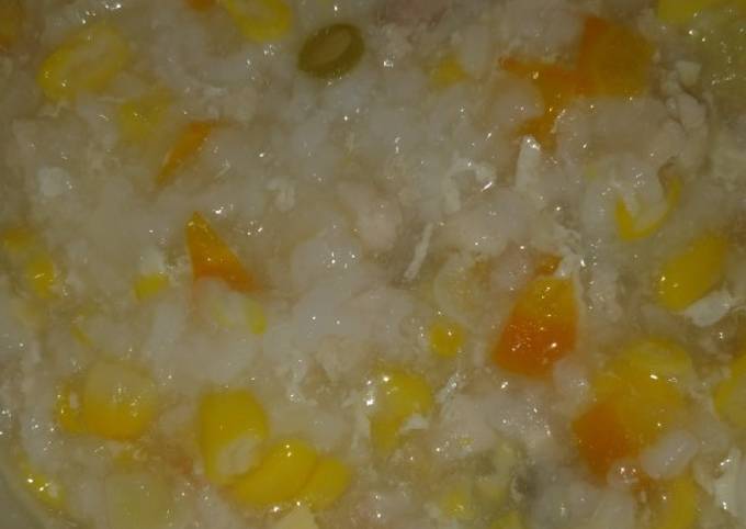 (MPASI 8+ Slow cooker) Bubur Jagung Ayam Sayur