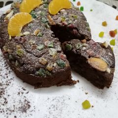 A picture of Choco orange plum cake.