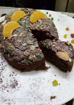 A picture of Choco orange plum cake.