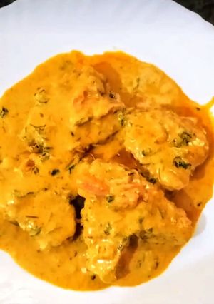 A picture of Homemade Kasundi Rohu Fish Curry.