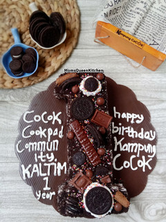 Foto resep Oreo cookie cream number cake