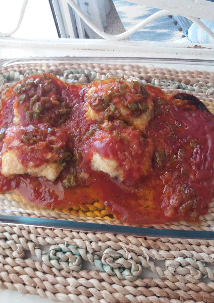 Una foto de Bacalao a la riojana