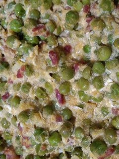 Una foto de Guisantes con jamón y huevo con thermomix