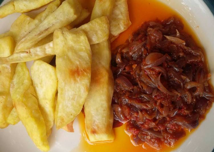 Recipe of Super Quick Homemade Fried potatoes and pepper sauce