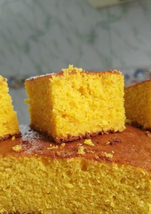 Una foto de Torta de naranja y zanahoria en licuadora 🥕😋 húmeda y rica, ideal para un mate en la tarde 🤭