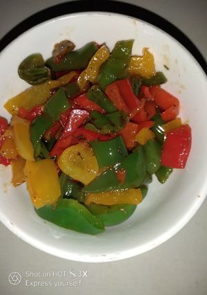 A picture of Stir fried Yellow pepper sauce #Abjmoms.