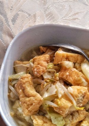 A picture of Tofu Cabbage and Bean Sprout Stir Fry.