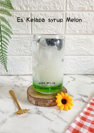 Foto resep 449. Es Kelapa Syrup Melon