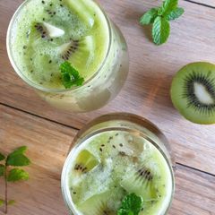 A picture of Mint, kiwi, appletizer and vodka punch.