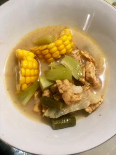 Foto resep Sayur Lodeh Tempe, Kacang Panjang, Labu, Daun Kol dan Jagung dengan Fiber Creme Pengganti Santan