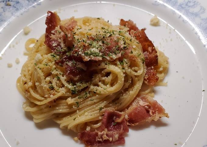 Easiest Way to Make Homemade My Garlic Bacon Pasta