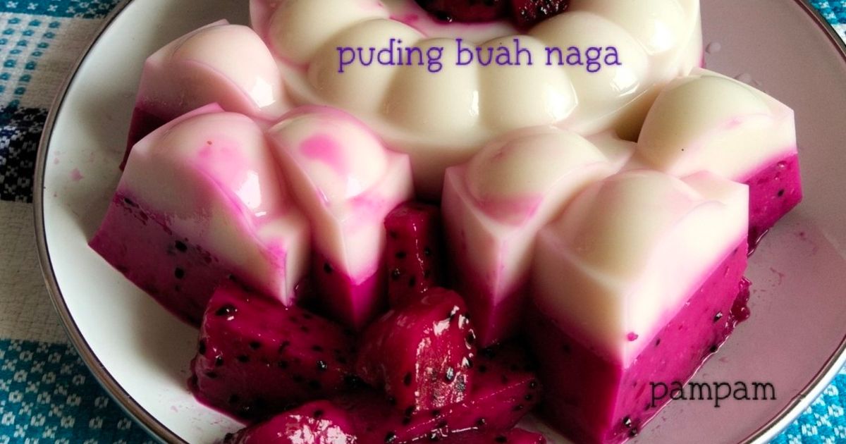 Puding buah naga