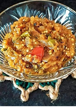 A picture of Baingan bharta.