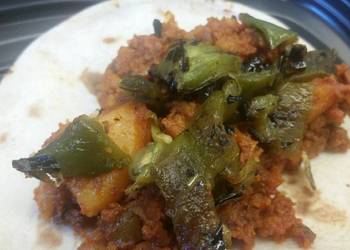 Update, Serving Recipe Chorizo  Potato Tacos w Grilled Peppers Delicious Perfect