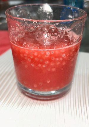 A picture of Watermelon sabja juice.