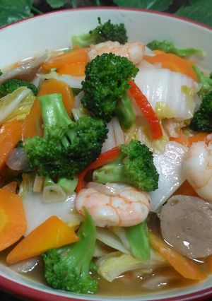 Foto resep Capcay Udang Bakso (saus Tiram)