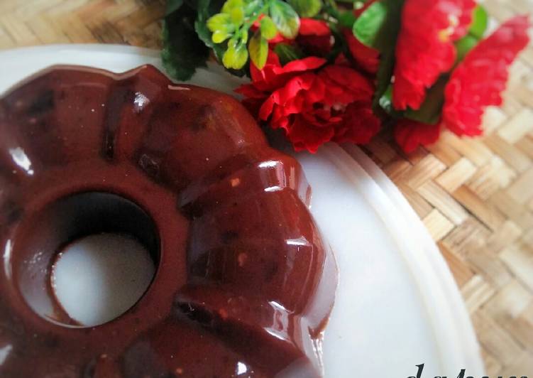 Puding jelly coklat