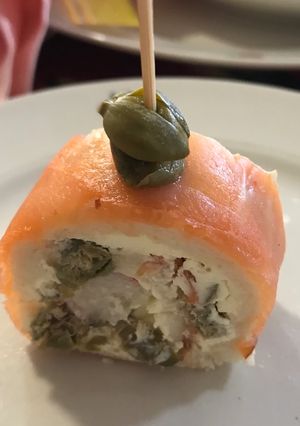 Una foto de Canapés de salmón ahumado