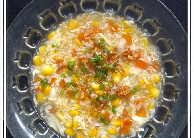 Resep Sup jagung telur yang Enak