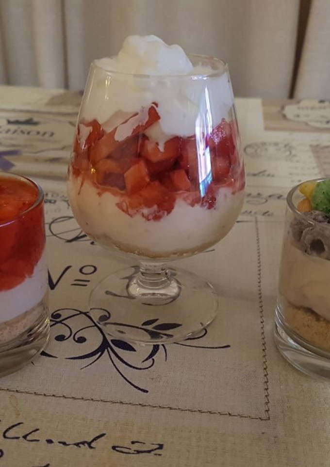 Una foto de Copas de fresas