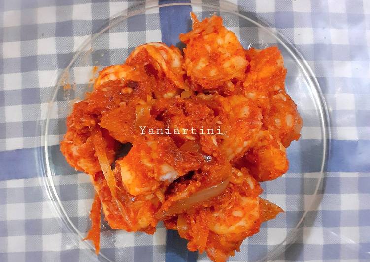 Lauk : Udang Balado Tanpa Minyak