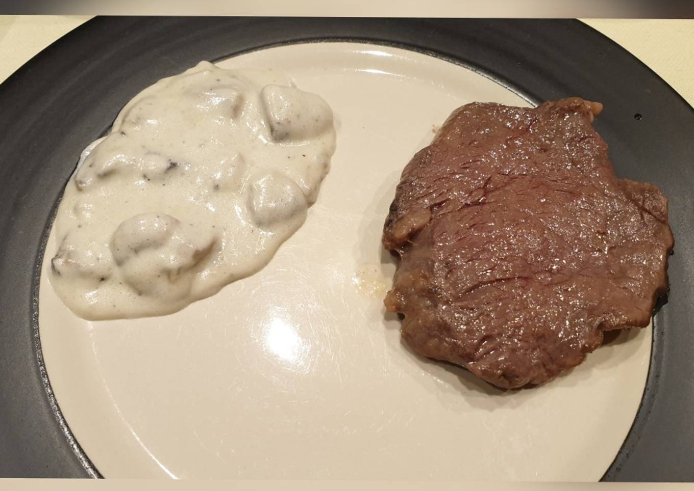 Solomillo de ternera con salsa de champiñones