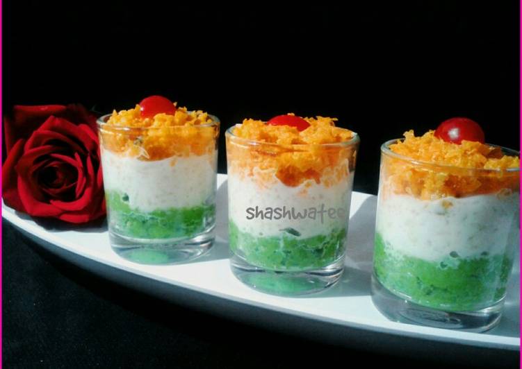 Recipe of Quick Tricolor layered dessert