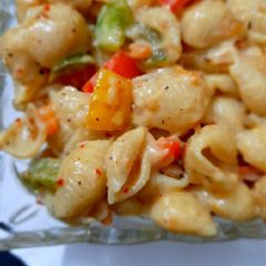 A picture of White Sauce Pasta.