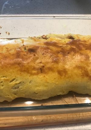 Una foto de Arrollado de papa con jamón y queso