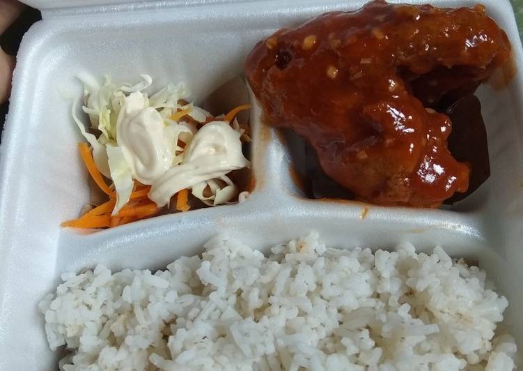 Ayam tepung lumur bumbu pedas