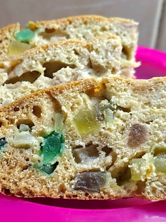Una foto de Budín de peras y frutas escurridas sin azúcar y sin manteca