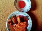 A picture of oil fried fish