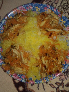 عکسی از دستور زرشک پلو با مرغ ریش ریش