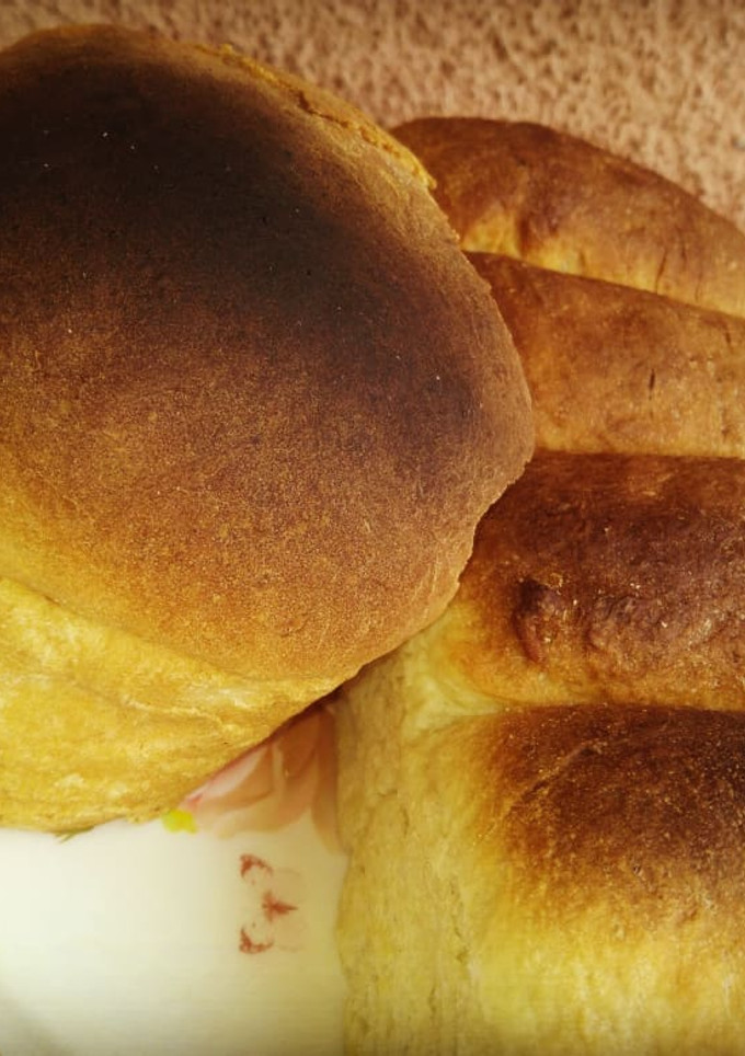 A picture of Homemade soft and fluffy bread 🍞 🍞.