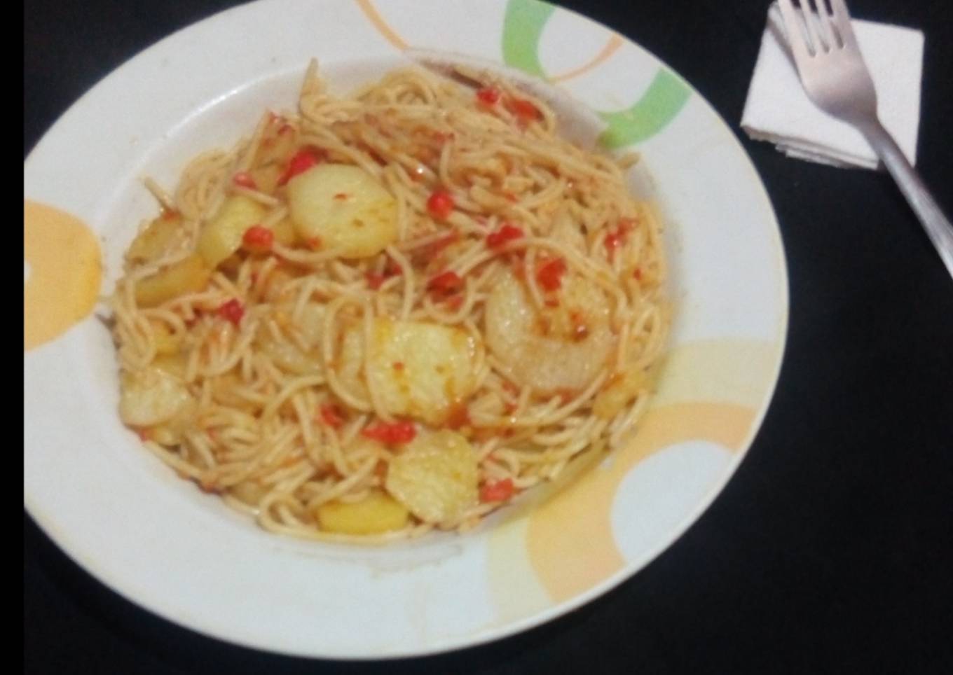 Spaghetti with irish potatoes