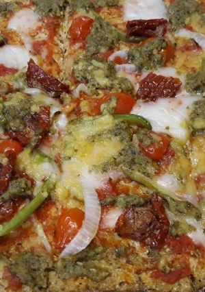 Una foto de Pizza base de coliflor y base de brócoli
