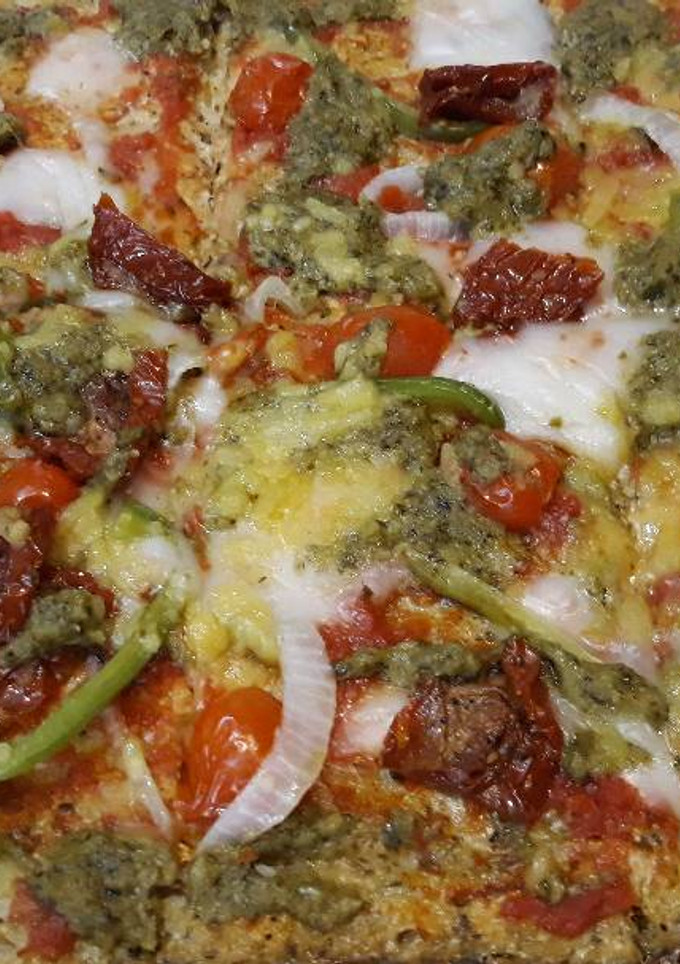 Una foto de Pizza base de coliflor y base de brócoli