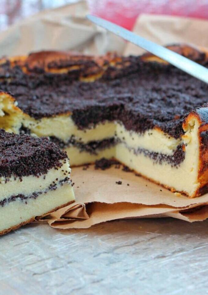 Творожная запеканка с маковой начинкой🥮