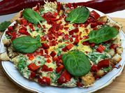 A picture of omelette in homemade bread