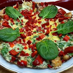 A picture of Omelet with Crispy and Healthy Croutons.