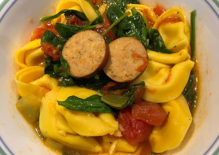 Recipe of Ultimate Spinach Tortellini Soup with Smoked Sausage