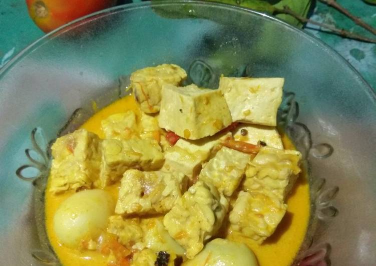 Resep Tahu tempe telur santan yang Menggugah Selera