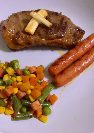 Foto resep Steak with Barbeque Sauce (Bisa dengan sosis dan butter rice)