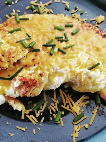 Recipe Sunday breakfast omelet with ham and cheese and chives the  Makes Drooling Can spoil the tongue